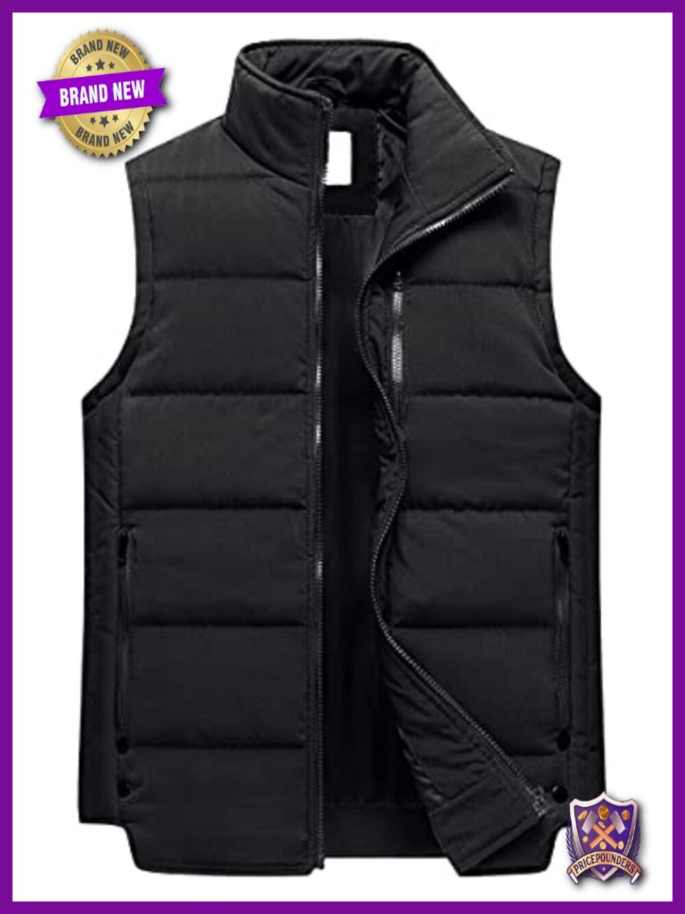 Women's Puffer Vest Casual Stand Collar Quilted Waistcoat Outdoor Ski Vest